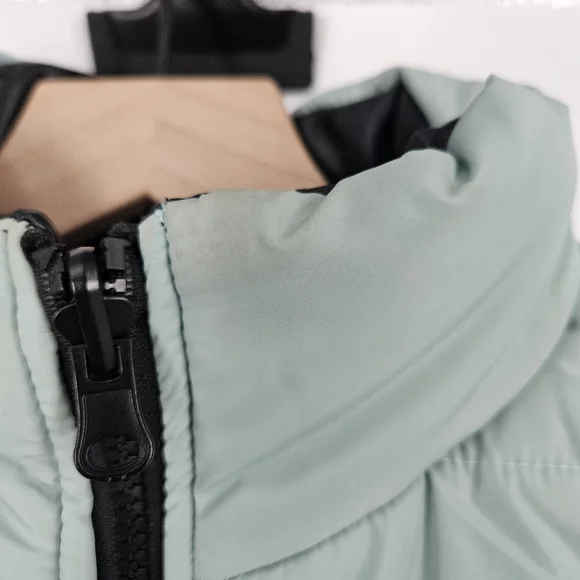 IVL Collective Revolve Black & Green Faux Leather Reversible Puffer Vest - Picture 4 of 14